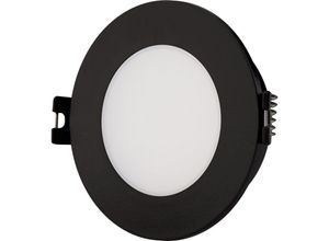 8435427120789 - Barcelona Led - Runder Downlight-Ring für GU10   MR16 Leuchtmittel - Opale Abdeckung - Ausschnitt ø 75-80 mm - IP54 Farbe Schwarz - Schwarz