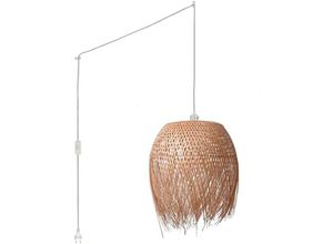 8435427122356 - Barcelona Led - Pendelleuchte aus Rattan Java mit Schalter und Stecker