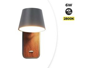 8435427122783 - Barcelona Led - Schwenkbare LED-Wandleuchte Koppen aus Holz für das - grau