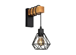 8435427130009 - Barcelona Led - Wandleuchter aus Holz mit Metallkäfig 
oden Farbe Schwarz - Schwarz