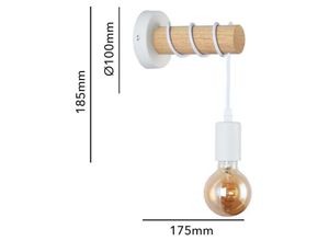 8435427130269 - Barcelona Led - Rustikale Wandleuchte aus Holz mila Farbe Weiß - Weiß 8435427130269 - Barcelona Led - Rustikale Wandleuchte aus Holz mila Farbe Weiß - Weiß