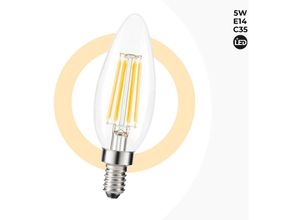 8435427130672 - Barcelona Led - LED-Kerzenbirne E14 C35 Glühfaden E14 5W transparent Lichtfarbe Neutralweiß - Neutralweiß