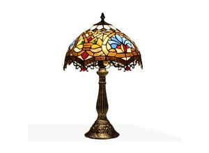 8435427133963 - Barcelona Led - Von Tiffany inspirierte Tischleuchte mit Blumenmosaik aus Glas