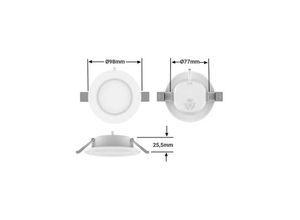 8435427134908 - Barcelona Led - Rundes LED-Einbaudownlight 4W Schnitt Ø77mm Lichtfarbe Warmweiß - Warmweiß