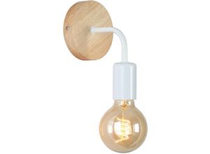 8435427136346 - Barcelona Led - Morgan Holz-Wandleuchte mit Metall-Flexo-Lampe Farbe Weiß - Weiß