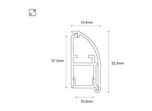 8435427137565 - Barcelona Led - Abdeckkappen für Aluminiumprofil 154x322mm Farbe SchwarzEndkappe linke Seite - Schwarz