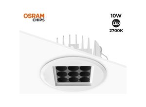 8435427138265 - Barcelona Led - Downlight Led 10W 24º UGR18 Osram Chip Lichtfarbe Warmweiß 2700K - Warmweiß 2700K