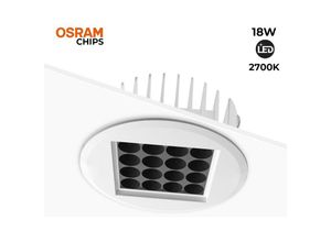 8435427138289 - Barcelona Led - Downlight Led 18W 24º UGR18 Osram Chip Lichtfarbe Warmweiß 2700K - Warmweiß 2700K