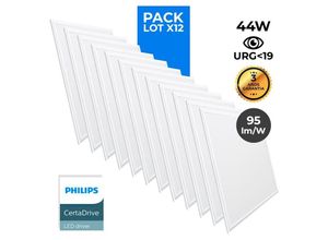 8435427138722 - Barcelona Led - 12er Pack x Slim led Panels 60x60cm - Philips Treiber - 44W - - Warmweiß