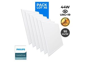 8435427138814 - Barcelona Led - Packung mit 6 schlanken LED-Panels 600x600mm 44W UGR19 Philips Treiber Lichtfarbe Kaltweiß 6000K - Kaltweiß 6000K