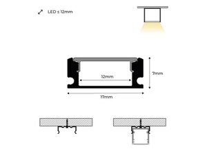 8435427143542 - Barcelona Led - Abdeckung für Profil PXG-204 - Farbe schwarz Endkappe ohne Loch