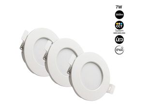 8435427145089 - Barcelona Led - Pack x 3 - Wasserdichtes LED-Einbaudownlight cct - 7W - IP44 - Schnitt ø 68-75mm