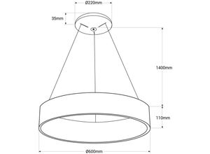 8435427147489 - Barcelona Led - LED-Pendelleuchte oncamo 36W Farbe Gold­far­benLichtfarbe cct - Gold­far­ben