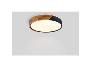 8435427157495 - CCT LED-Deckenleuchte Holz Polycarbonat 24W ø40cm IP22 - schwarz