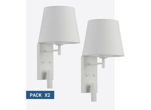 8435427163632 - Barcelona Led - Pack x 2 - Wandleuchte + led Leselampe noah - 34W - Weiß