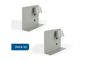 8435427163762 - Barcelona Led - 2er Pack Wandleseleuchte baskop mit USB-Anschluss und Ablage - 8435427163762 - Barcelona Led - 2er Pack Wandleseleuchte baskop mit USB-Anschluss und Ablage -