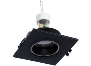 8435427180554 - Barcelona Led - Einbaustrahler Set eckig 93x93mm (grau schwarz) + Glühbirne GU10