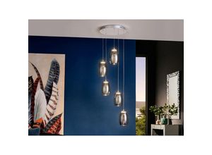 8435435321697 - Schuller Lighting - Schuller Nebula - Integrierte led 5 Licht Kristall Cluster Drop Deckenanhänger Chrom