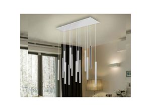 8435435326920 - Schuller Varas - Integrierter LED 14 Light Dimmable Cluster Drop Bar Deckenanhänger Matt Weiß Chrom