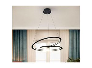 8435435330309 - Schuller Lighting - Schuller Looping Moderne Designer led Ring Swirl Pendelleuchte Mattschwarz 1800lm 3000K