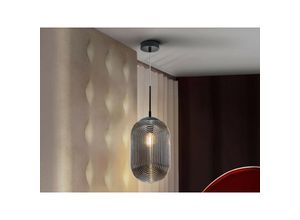 8435435330798 - Schuller Lighting - Schuller Tensai Pendelleuchte mit Glas mit Rauchmuster-Gravur