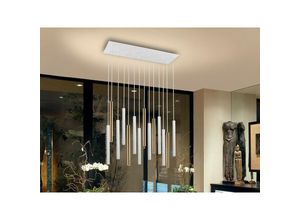 8435435330989 - Schuller Lighting - Schuller Varas Ultra Slim Dimmable 14 Light Suspension 3 Meter Max Hängeleuchte Gold & Mattweiß Maximale Höhe 3 Meter