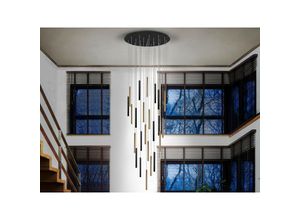 8435435331184 - Schuller Varas Cluster Drop Ultra Slim 14 Light Suspension 3 Meter Max Hängeleuchte Gold & Mattschwarz