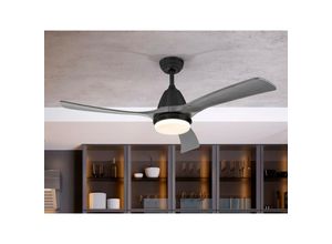 8435435332631 - Schuller Lighting - Schuller Aspas Ultraleiser 6-stufiger Deckenventilator Schwarz Grau mit LED-Licht Fernbedienung Timer und umschaltbaren