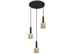 8435435332891 - Schuller Lighting - Schuller sincro Dimmbare 3-flammige Cluster-Pendel-Deckenleuchte Mattschwarz Gold 3000K 1350Lm