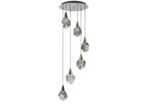 8435435333492 - Schuller Lighting - Schuller aquaria 6-flammige Cluster-Pendel-Deckenleuchte Chrom transparent 3000K 2700Lm