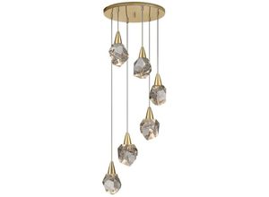 8435435333515 - Schuller Lighting - Schuller aquaria Cluster-Pendel-Deckenleuchte Mattgold transparent 3000K 2700Lm