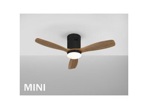 8435435333683 - Schuller Lighting - Schuller siroco mini 6-Gang-Deckenventilator ultraleise Schwarz Walnuss 3000–5000 k Fernbedienung Timer und umschaltbare