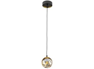 8435435334819 - Schuller Lighting - Schuller dark Globe Pendel-Deckenleuchte Schwarz Messing Bernstein G9