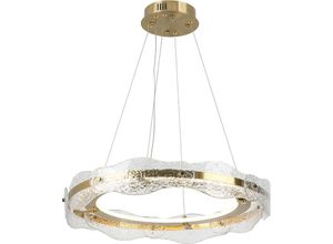 8435435335342 - Schuller Lighting - Schuller Lira Zylindrische Hänge-Deckenleuchte aus gebürstetem Gold strukturiert 3000 k