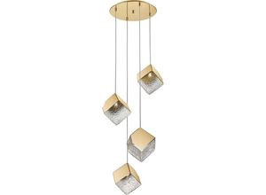 8435435335441 - Schuller Lighting - Schuller Priscila Cluster-Hänge-Deckenleuchte 4-flammig goldfarben strukturiertes G9