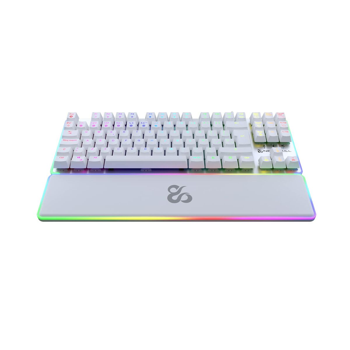 8435443702846 - Tastatur Qwerty Spanisch Weiß LED RGB