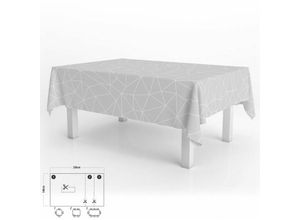 8435450437007 - Oryx - Fleckabweisende Tischdecke Rechteckiges Wachstuch 140 x 250 cm Geometrisches Grau