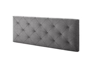 8435487711835 - Marckonfort - Gepolstertes Kopfteil Milan 90x60 cm Rauten aus grauem Stoff 8 cm Dicke - Grau