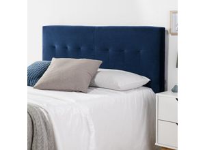 8435487711880 - Marckonfort - Gepolstertes Kopfteil Napoles 140x100 cm Blau für Bett 135 Samt Beine aus Holz inklusive Beschläge - Blau