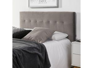 8435487711903 - Marckonfort - Gepolstertes Kopfteil Napoles 140x100 cm Grau für Bett 135 Samt Beine aus Holz inklusive Beschläge - Grau 8435487711903 - Marckonfort - Gepolstertes Kopfteil Napoles 140x100 cm Grau für Bett 135 Samt Beine aus Holz inklusive Beschläge - Grau