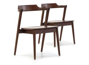 8435487716762 - Vs Venta-stock - Pack 2 Stühle Venus Nussbaum Farbe Massivholz 58 cm (l) 575 cm (t) 76 cm (h) - Nussbaum