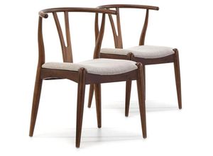 8435487716847 - Vs Venta-stock - Pack 2 Stühle Rustic Walnut Massivholz 55 cm (Länge) 545 cm (Tiefe) 76 cm (Höhe) - Nussbaum