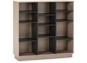 8435487723579 - Vs Venta-stock - Bücherregal Bücherregal Vigo 110x110 cm Büro Bücherregal Farbe Eiche Grau 110 x 33 x 110cm 110 x 33 x 110cm - Eiche Grau