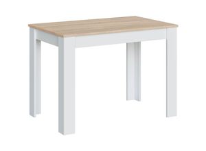 8435487725887 - Vs Venta-stock - Festtisch Silo Farbe Eiche Weiß Küchentisch 109 cm (b) 67 cm (t) 78 cm (h) - Weiß