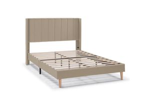 8435487747407 - Vs Venta-stock - Polsterbett Noelia 30 cm 140 x 190 cm Beige - Beige