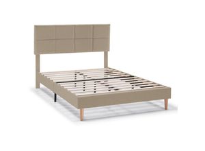 8435487747568 - Vs Venta-stock - Polsterbett Silvi 30 cm 90 x 190 cm Beige