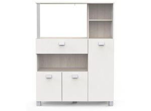 8435493124049 - Befara - küche lagerschrank 3 türen 1 schublade basil - Weiße   Eiche