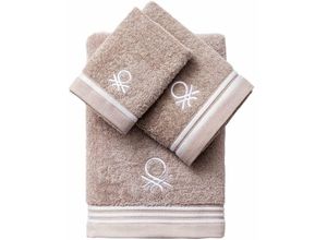 8435496467730 - - 3ER set badetuch (1STÜCK 30X50CM + 1STÜCK 50X90CM + 1STÜCK 70X140CM) 450GSM 100% baumwolle beige tevere