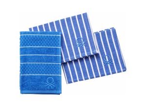 8435496478187 - - Set mit 3 Servietten und Küchenhandtuch (1 x Terrytuch 50 x 50 cm + 2 x Servietten) 100 % Baumwolle blau