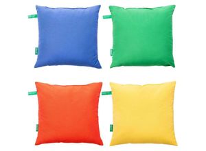 8435496491834 - Set mit 4 Kissen 45 x 45 cm (1 rot + 1 gelb + 1 grün + 1 blau) – 200 g m² - Benetton